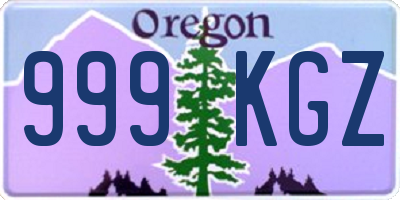 OR license plate 999KGZ