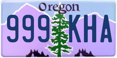 OR license plate 999KHA