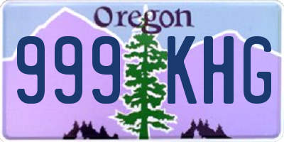 OR license plate 999KHG