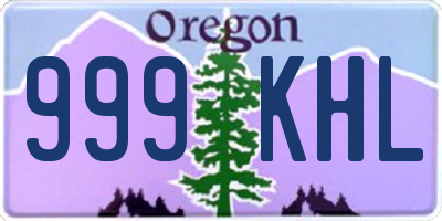 OR license plate 999KHL