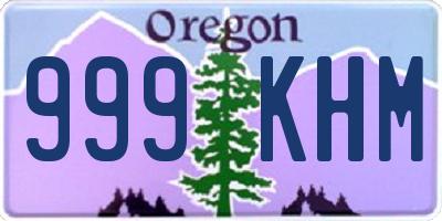 OR license plate 999KHM