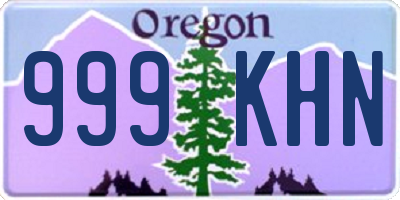 OR license plate 999KHN