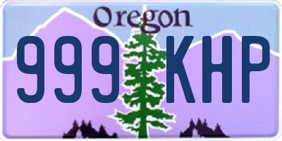 OR license plate 999KHP