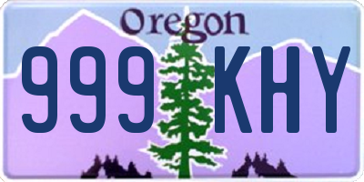 OR license plate 999KHY