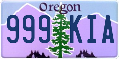 OR license plate 999KIA