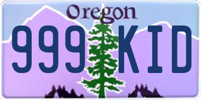 OR license plate 999KID