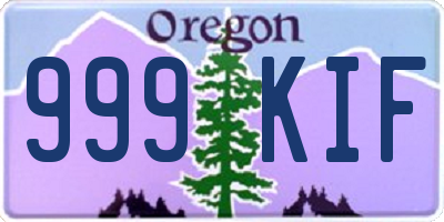 OR license plate 999KIF