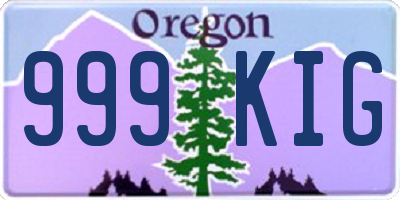 OR license plate 999KIG