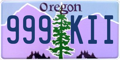 OR license plate 999KII