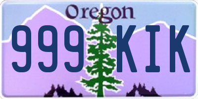 OR license plate 999KIK