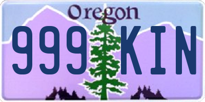 OR license plate 999KIN