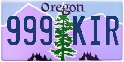 OR license plate 999KIR