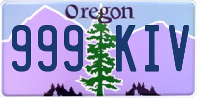 OR license plate 999KIV