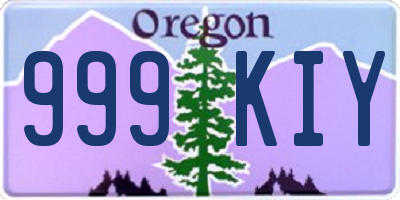 OR license plate 999KIY