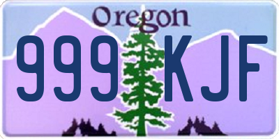 OR license plate 999KJF