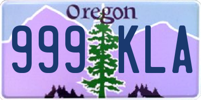 OR license plate 999KLA