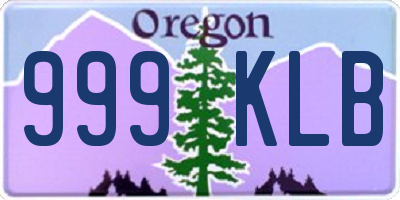 OR license plate 999KLB