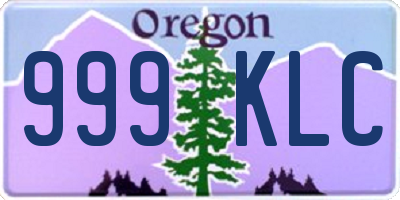 OR license plate 999KLC