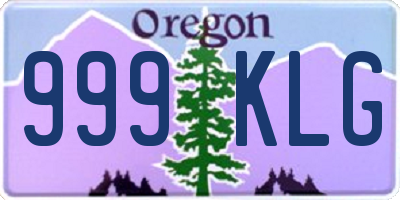 OR license plate 999KLG