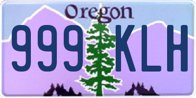 OR license plate 999KLH