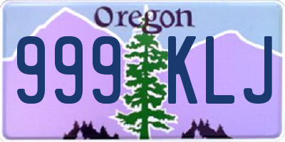 OR license plate 999KLJ