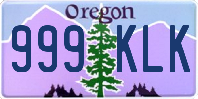 OR license plate 999KLK