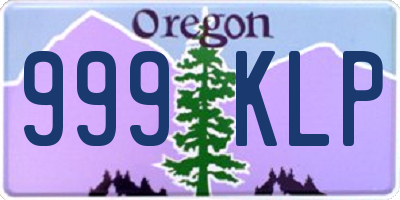 OR license plate 999KLP