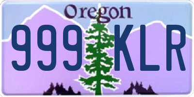 OR license plate 999KLR