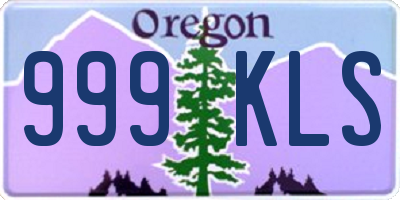 OR license plate 999KLS