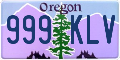 OR license plate 999KLV