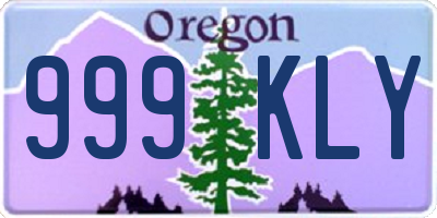 OR license plate 999KLY