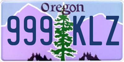 OR license plate 999KLZ