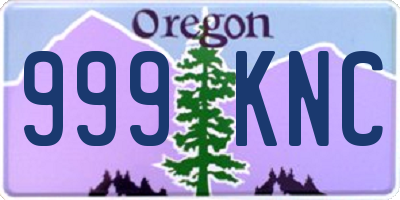 OR license plate 999KNC