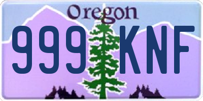 OR license plate 999KNF