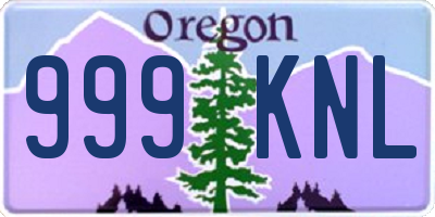 OR license plate 999KNL