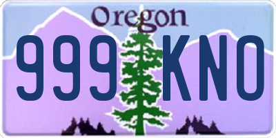 OR license plate 999KNO