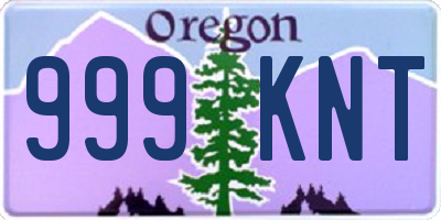 OR license plate 999KNT