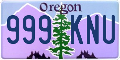 OR license plate 999KNU