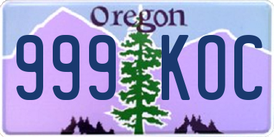 OR license plate 999KOC