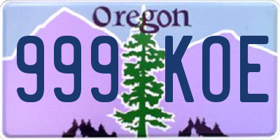 OR license plate 999KOE