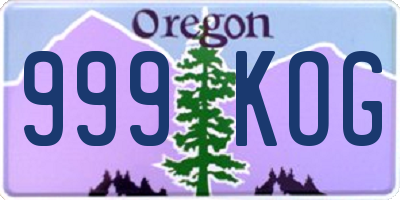 OR license plate 999KOG