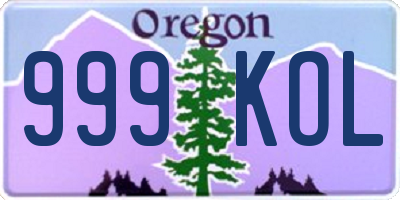 OR license plate 999KOL