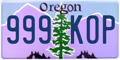 OR license plate 999KOP