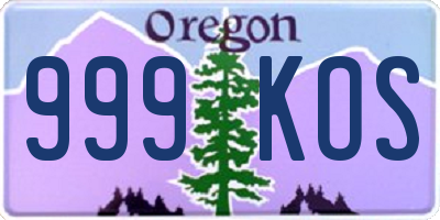 OR license plate 999KOS