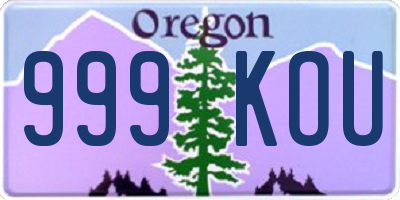 OR license plate 999KOU