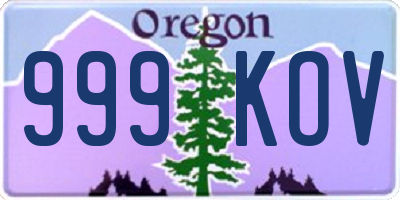 OR license plate 999KOV