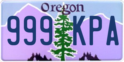 OR license plate 999KPA