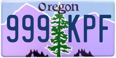 OR license plate 999KPF