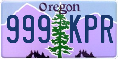 OR license plate 999KPR