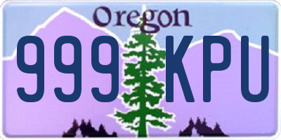 OR license plate 999KPU